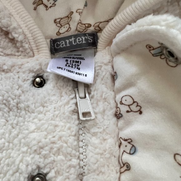 Carter's fleece bear winter suit 6 months - Picture 3 of 5